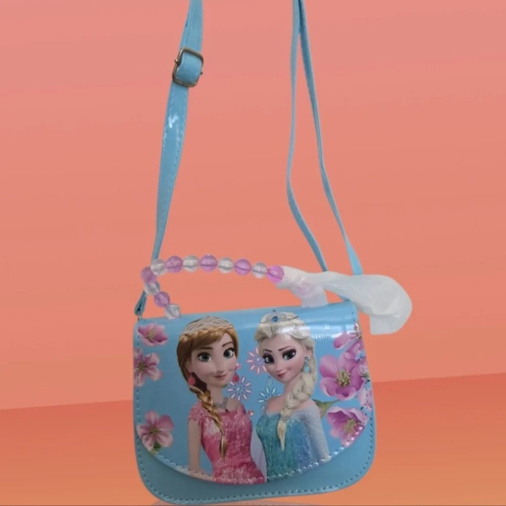Girls Blue Frozen-Themed Crossbody Bag by [Brand]